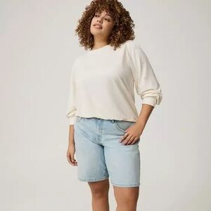 TORRID Terry Eyelet Sleeve Sweatshirt